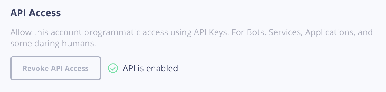 API Access Status