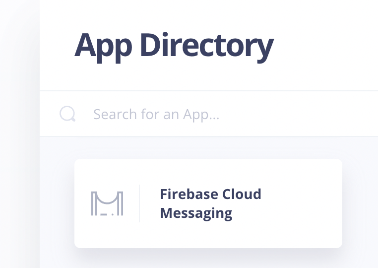 Select Firebase Cloud Messaging app